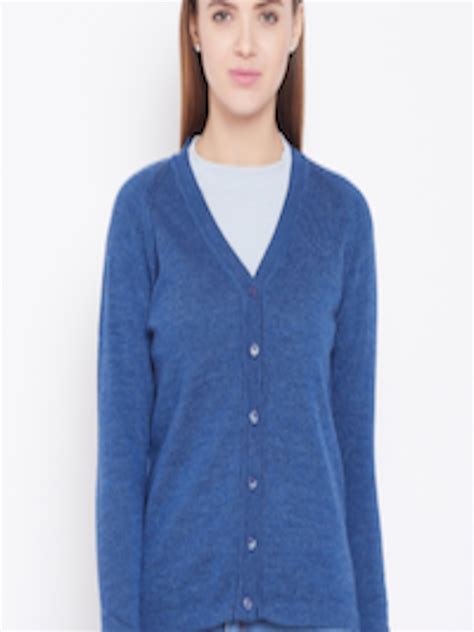 Buy Monte Carlo Women Blue Solid Woollen Cardigan - Sweaters for Women ...