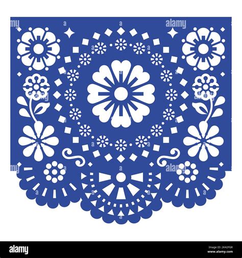 Party Decoration Papel Picado Vector Design Retro Mexican Fiesta Paper