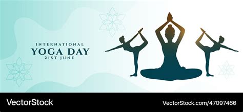 elegant international yoga day banner royalty  vector