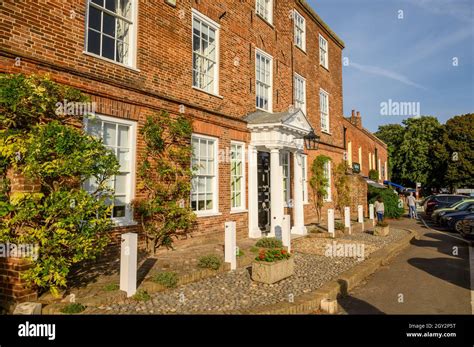 Front Of A Large Red Brick Period House In Burnham Market Norfolk