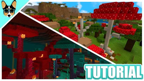 Quick And Easy Custom Nether And Mushroom Forest In Minecraft Youtube