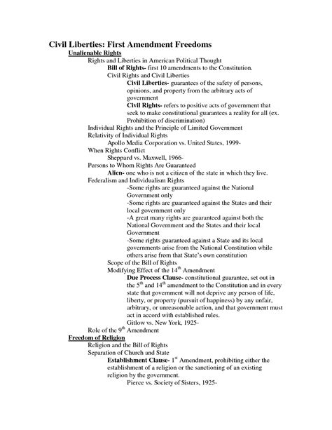 Amendment Worksheet Bill Of Rights 1 10