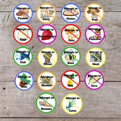 Printable Allergy Sticker Printable Allergy Allergy Alert Etsy