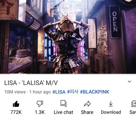 LISANATIONS on Twitter: "LALISA MV has surpassed 10M views in 1 hour ...