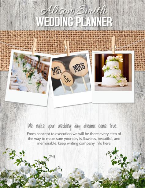 Wedding Event Planner Flyer Template Postermywall