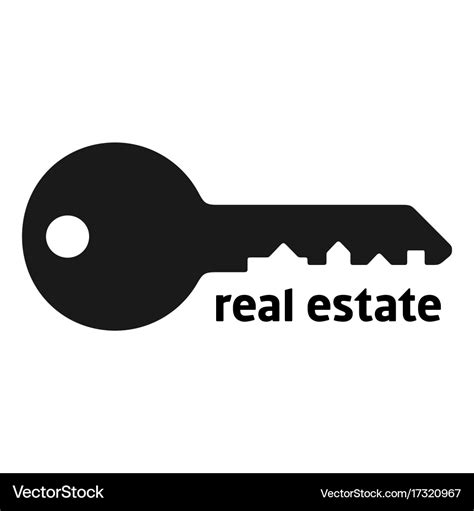 Key silhouette with city landscape Royalty Free Vector Image