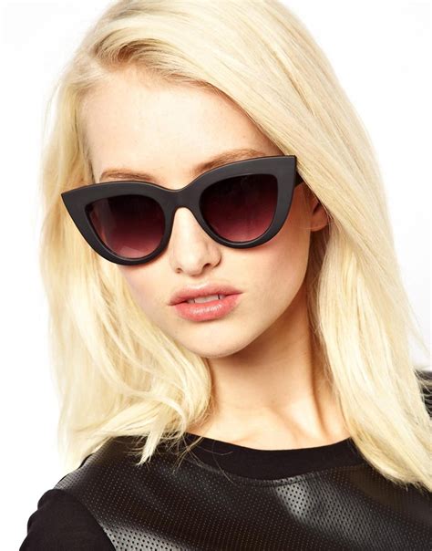 Asos Quay Kitti Cat Eye Sunglasses In Black Lyst