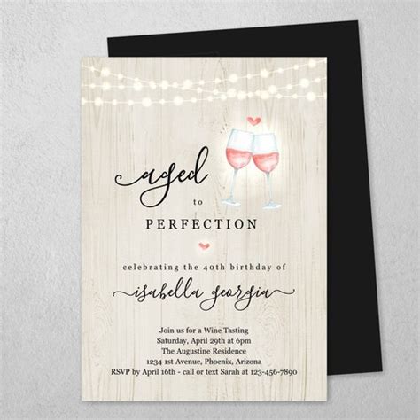 Aged To Perfection Birthday Invitation Digital Or Prints Etsy