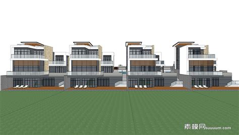 现代别墅su模型下载sketchup模型免费下载素模网
