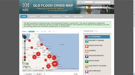 Queensland Flood Crisis Map (Australian Broadcasting Corporation 2010/ ...