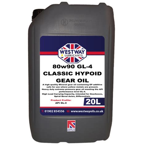 80w90 Gear Oil Mineral GL-4 Yellow Metal Safe – Westway Oils