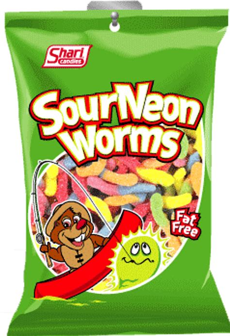 Sour Neon Worms Shari Line Candies