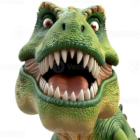 Ai Generated 3d Cartoon T Rex Dinosaur No Background Perfect For Print On Demand 41766338 Png