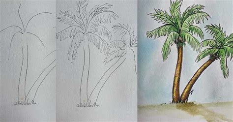 palm tree drawing easy step by step - Mireille Mcqueen