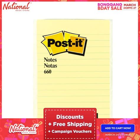 Post It Sticky Note Ruled Yellow 100s 4x6in 660 Lazada Ph