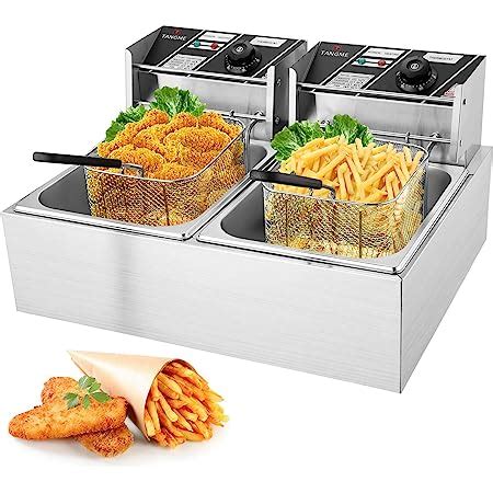 Amazon Topkitch Commercial Deep Fryer Stainless Steel Dual Tank