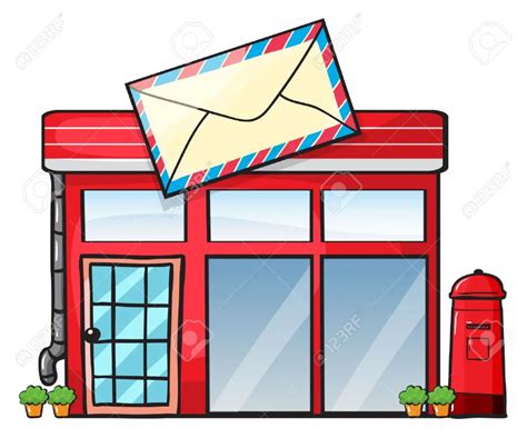 Illustration Of A Post Office On A White Background