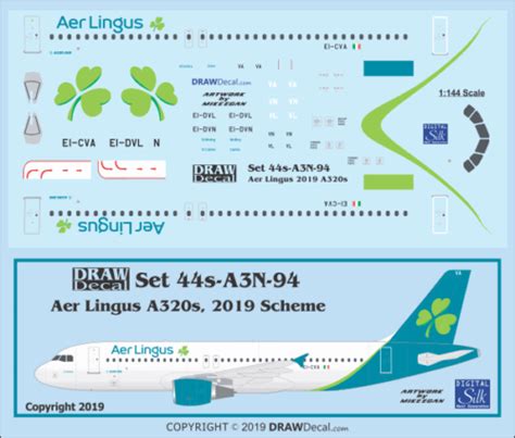 Aer Lingus 2019 Scheme A320s Released Draw Decal