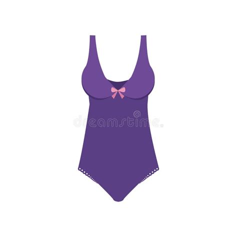 One Piece Bikini With Bow Stock Vector Illustration Of Clothing