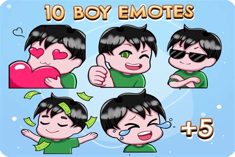 Male Twitch Emote Black Hair Graphic By Fromporto Creative Fabrica