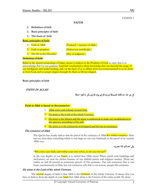 SOLUTION ISL202 Highlighted Handouts Complete Lecture 1 To 30