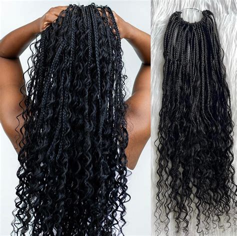 Human Hair Boho Box Braids Crochet Hair For Black Women