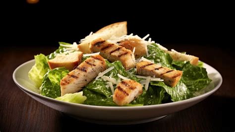 Chicken Caesar Salad Stock Illustration Illustration Of Basket 281162752