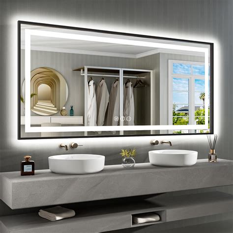 Amazon Amorho 72 X 36 LED Bathroom Mirror Framed Front Light And