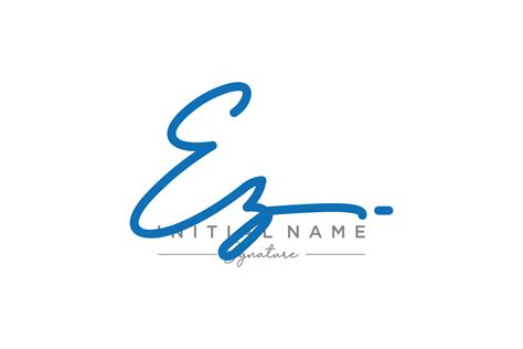 Initial Ez Signature Logo Template Vector Hand Drawn Calligraphy