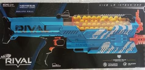 Nerf Rival Nemesis Mxvii 10k Color Azul Incluye Baterías Meses Sin