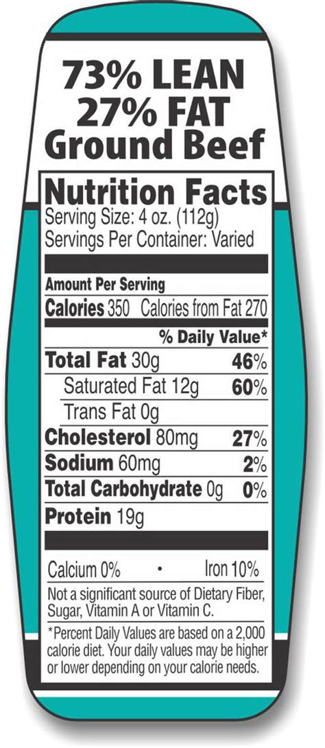 90 10 Ground Beef Nutrition Fact Labels At