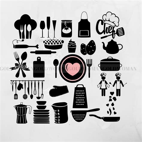 Kitchen Equipment Svg Kitchen Utensil Svgsilhouette Kitchen Tools