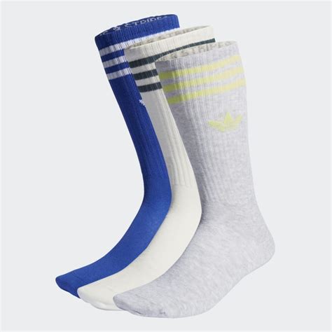 Adidas Solid Crew Socks 3 Pairs Blue Adidas Uk