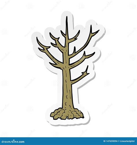 Sticker Of A Cartoon Naked Tree Stock Vector Illustration Of Traditional Drawing