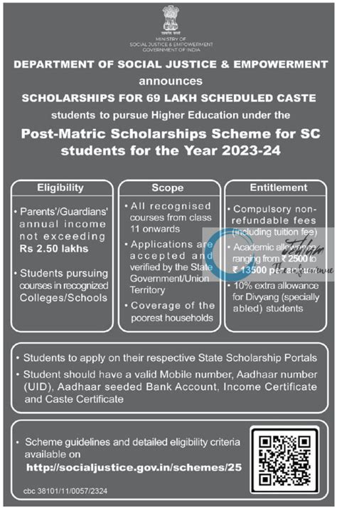 Ministry Of Social Justice And Empowerment Post Matric Scholarships