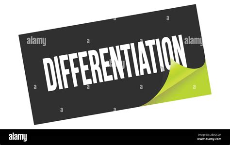 Differentiation Text Written On Black Green Sticker Stamp Stock Photo