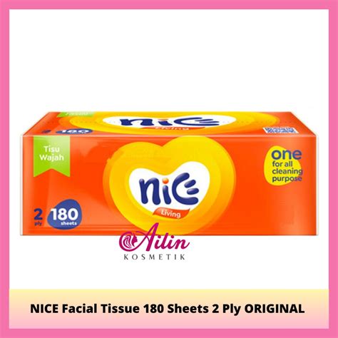 Jual AiLiN NICE Facial Tissue 180 Sheets 2 Ply ORIGINAL Tisu Wajah