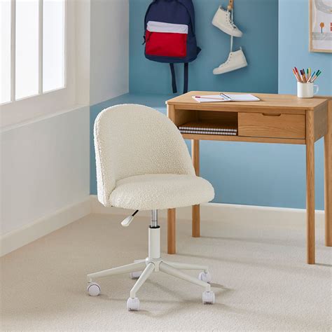 Adairs Kids - Brady White Boucle Kids Desk Chair | Adairs