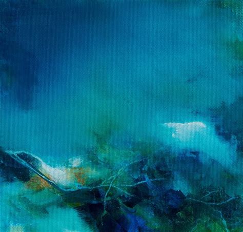 Underwater - small size abstract - 20X20 cm Painting by Fabienne Monestier | Saatchi Art