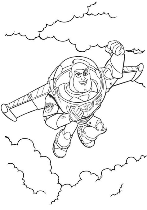 Buzz Lightyear Flying Coloring Page Of Toy Story Mitraland