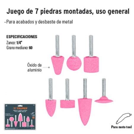 Compra En Linea Juego De Piedras Montadas Uso General Truper En