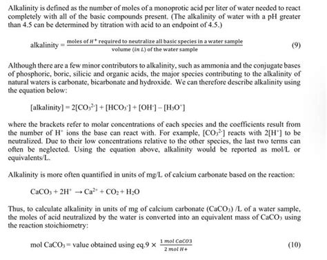 How Can Calculate The Alkalinity In Units Of Mg Of Chegg