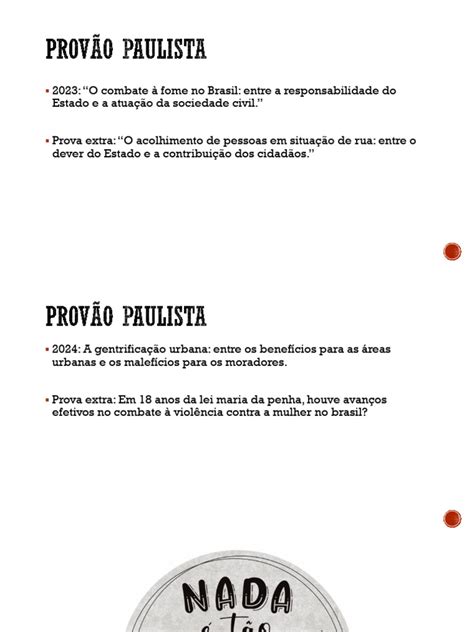Provão Paulista - Redação | PDF | Exclusão social | Estado