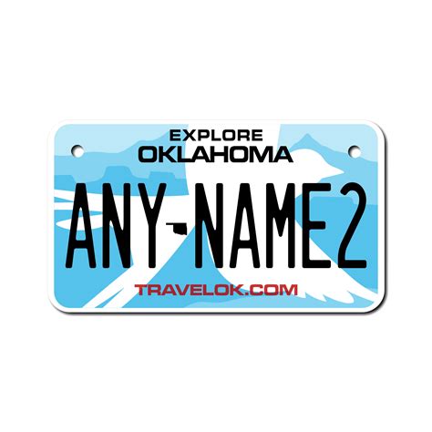 Personalized Oklahoma 4" X 7" Aluminum License Plate Version 3