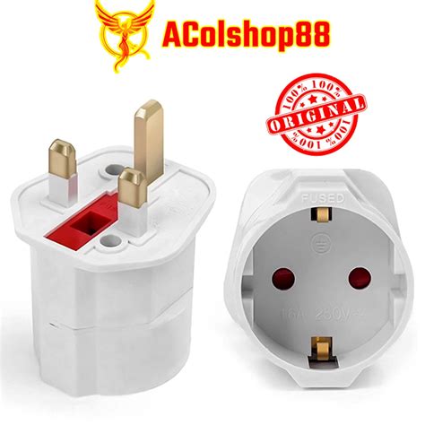 Jual STOP KONTAK ADAPTER KONVERTER KAKI 2 KE KAKI 3 MODEL EU 2 PIN TO