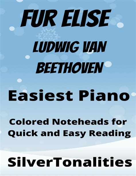 Fur Elise Easy Simplified Piano Sheet Music With Colored Notation By