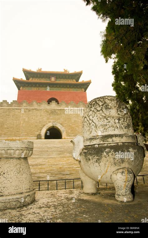 Zhao mausoleum Zhao Ming Tomb Ming Tombs outside Beijing China Stock ...