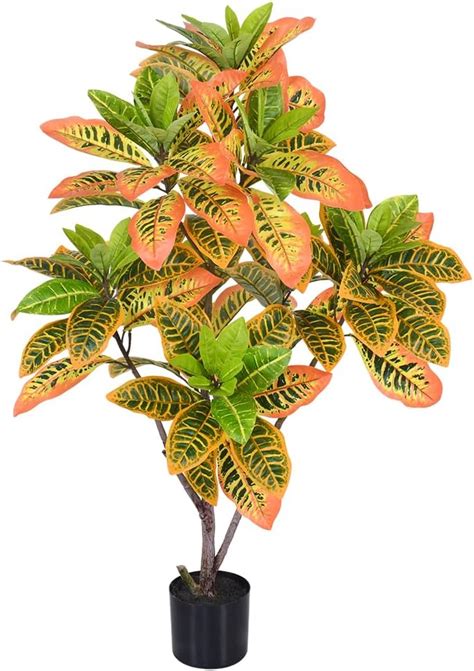 Amazon Aphighjoy Fake Plant Artificial Croton Plant Tall