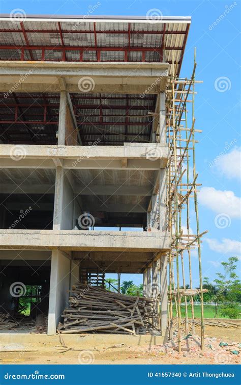 Andaime De Bambu No Canteiro De Obras Foto De Stock Imagem De