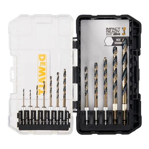 Dewalt Black And Gold Impact Ready Metal Twist Drill Bit Set Piece